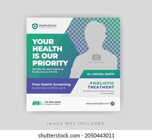 Medical healthcare flyer social media post  web banner