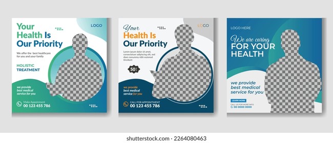 Medical healthcare flyer social media post instagram banner