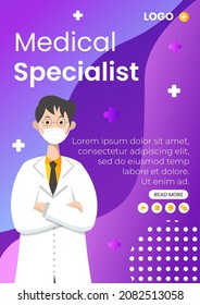 Medical Healthcare Flyer Template Flat Design Illustration Editable of Square Background Suitable for Social media, Feed, Card, Greetings and Web Internet Ads 