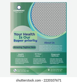 Medical Healthcare Flyer Template,
Health Care Cover Template Design 
