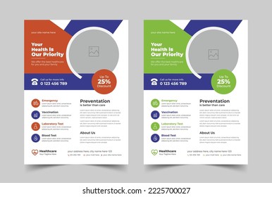 Medical Healthcare Flyer Template, Leaflets a4 Template, Flyer Design, Doctor Flyer Template 