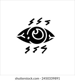 Medical, healthcare, glaucoma in myopic eye icon