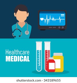 Medical healthcare graphic design with icons, vector illustration graphic