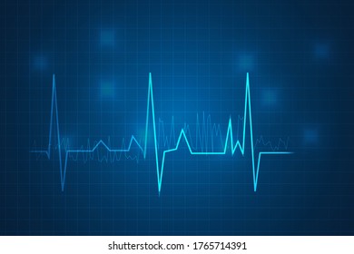 medical and healthcare with heart beat technology abstract technology background.