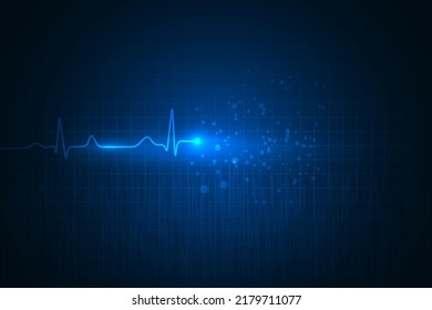 medical and healthcare with heart beat technology abstract technology background.