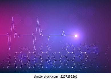 medicina y salud con tecnología de latido cardíaco con antecedentes tecnológicos abstractos.