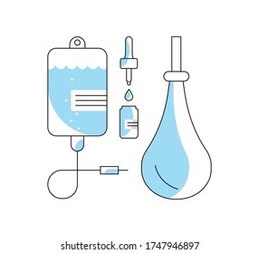 Medical and healthcare icon. Med outline sign isolated on white background. Suitable for infographic, websites and print media. Flat Art Vector Illustration