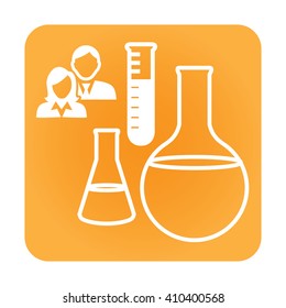 Medical Healthcare Icon with People Charting Disease or Scientific Discovery