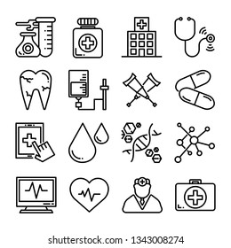 medical healthcare icon set