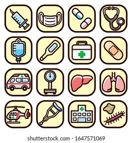 Medical and healthcare icon set