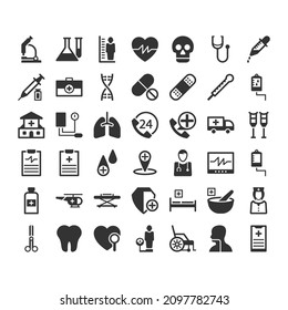 Medical and Healthcare icon set sign symbol