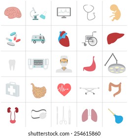Medical and healthcare icon set. Vector illustration