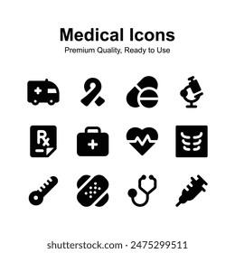 Medical and healthcare icons, premium quality ready to use