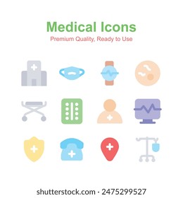 Medical and healthcare icons set, premium quality vectors