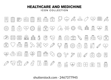 Medical and Healthcare Icons Set Professional Symbols vector design