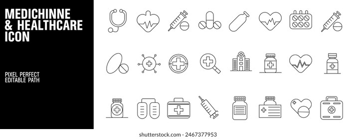 Medical and Healthcare Icons Set Professional Symbols vector design