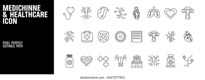 Medical and Healthcare Icons Set Professional Symbols vector design