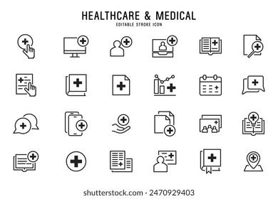 Medical and Healthcare Icons Set Professional Symbols vector design