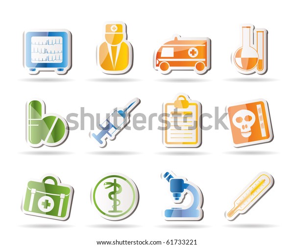 Medical and\
healthcare Icons - Vector Icon\
Set