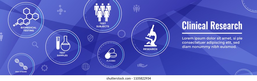 Medical Healthcare Icons w People Charting Disease or Scientific Discovery Web Header Banner