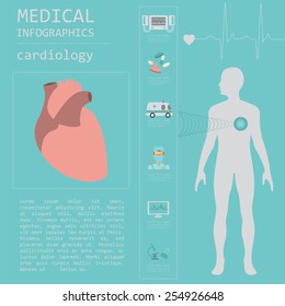 Medical and healthcare infographic, Cardiology infographics. Vector illustration