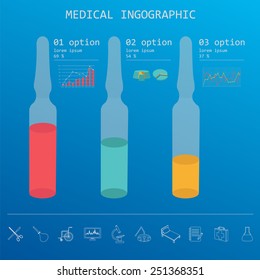 Medical and healthcare infographic, elements for creating infographics. Vector illustration