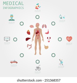 Medical and healthcare infographic, elements for creating infographics. Vector illustration