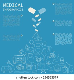 Medical and healthcare infographic, elements for creating infographics. Vector illustration