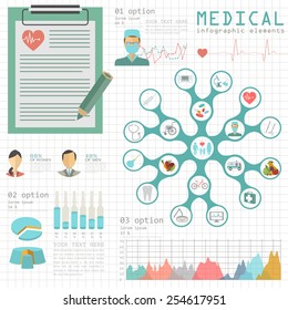 Medical and healthcare infographic, elements for creating infographics. Vector illustration