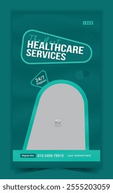 Medical and healthcare instagram story template or medical healthcare service social media banner template design 