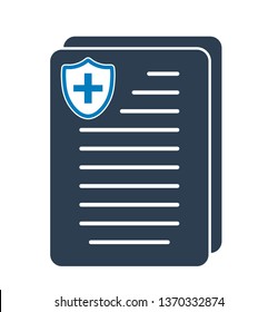 Medical and healthcare insurance icon. Flat style vector EPS.