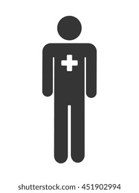 Medical Healthcare Isolated Flat Icon Black Stock Vector (Royalty Free ...