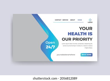 Medical Healthcare Landing Page Web Banner Template Design