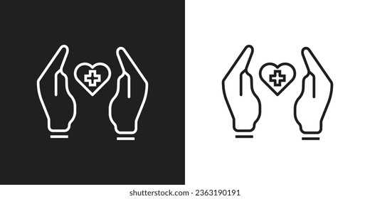 Medical and Healthcare Line Art Style icon and logo design