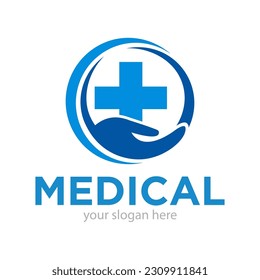 Ilustración del diseño del logotipo médico