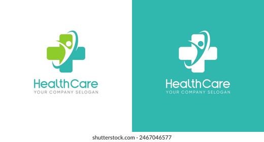 diseño de logotipo de atención médica símbolo de Vector ilustración de ícono cruzado