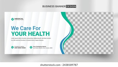 medical healthcare modern social media cover banner design template