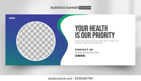 medical healthcare modern social media cover banner design template