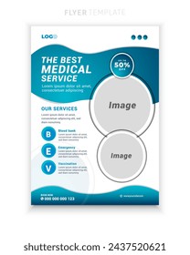 Medical healthcare multipurpose flyer and clinic design or brochure cover template