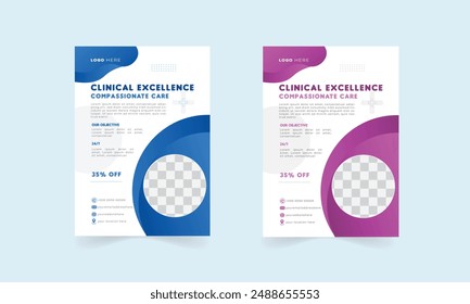 Medical healthcare multipurpose flyer design or brochure cover template.