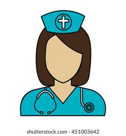 Medical healthcare nurse isolated flat icon, vector illustration graphic design.