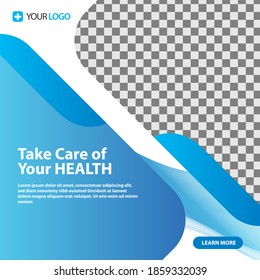 Medical healthcare post social media template design concept