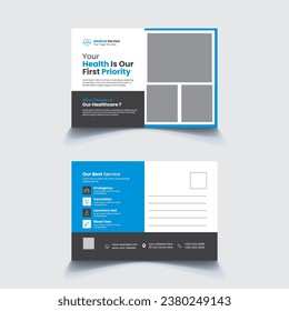 Medical Healthcare Postcard Design Template