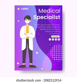 Medical Healthcare Poster Template Flat Design Illustration Editable of Square Background Suitable for Social media, Feed, Card, Greetings and Web Internet Ads 