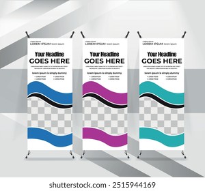 Medical healthcare roll up banner or Awesome X Banner Stands design template