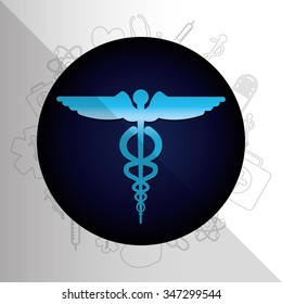 Medical healthcare round icon graphic design, vector illustration