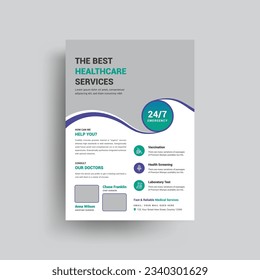 Medical Healthcare Service Business cover a4 template design for a report and medical brochure design,