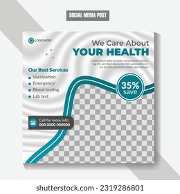medical healthcare service center social media post banner template