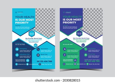 Medical and Healthcare Service Flyer Design Template