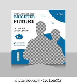 Medical healthcare service Social Media Post Template, hospital clinic promotion web banner, medical social media post.